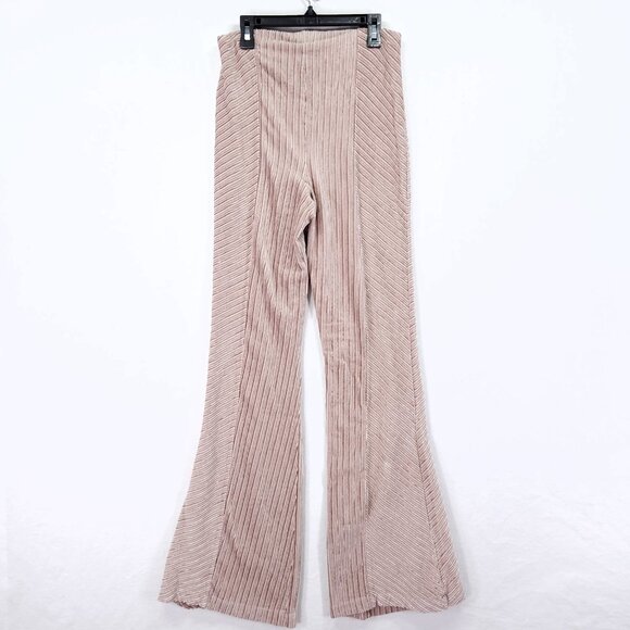 Free People Velvet Bell Bottom Pants Women Small Flare Slim Pull On - Picture 3 of 14